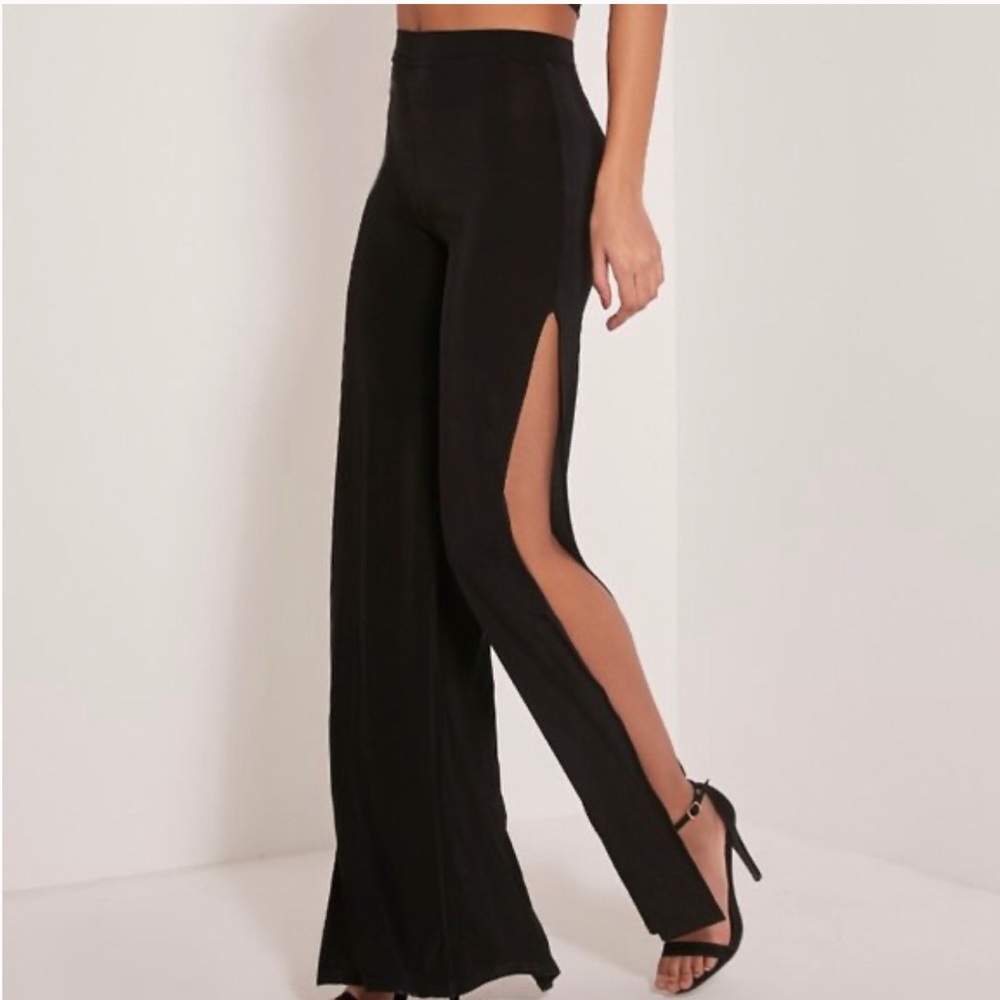 Black Evening Trousers with Slit
